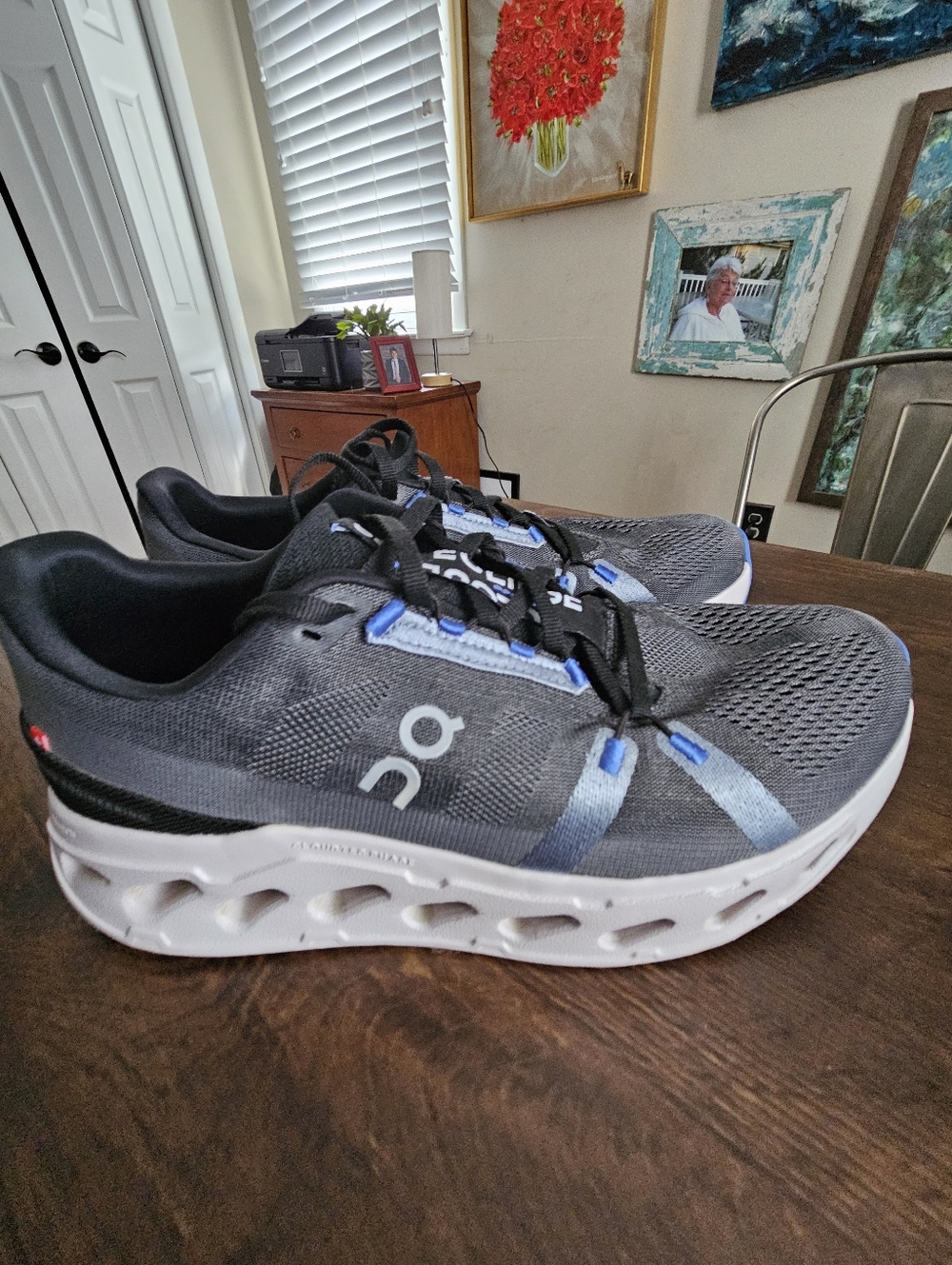 On Running Men's Athletic Shoes - Gray with Blue Accents Mens 11.